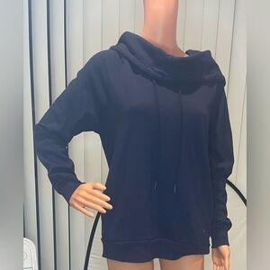 Peace Love World Black Cowl Neck Sweatshirt